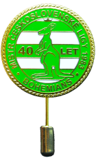 5607-odznak jehla zeleny klokan 40let venec